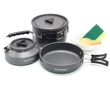 Draagbare camping pannenset met pot en waterkoker set, Verzenden, Nieuw