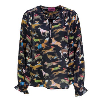 Frogbox • zwarte blouse animals • 36, Princess goes Hollywood, Verzenden, Zwart, Nieuw