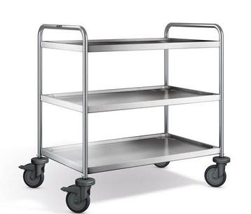 RVS serveerwagen | 3 plateaus | 100x65x95 cm B.PRO, Verzenden, Nieuw in verpakking