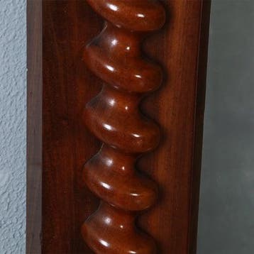 Biedermeier spiegel ca 1835 met onder en boven een bloemmaho, Ophalen of Verzenden