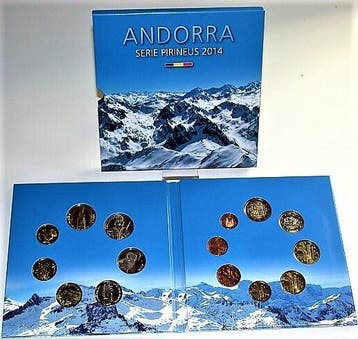 3,88 Euro, munten set 1 Cent 2 Euro (8 Muenz 2014 Andorra..., Postzegels en Munten, Munten | Europa | Euromunten, Verzenden