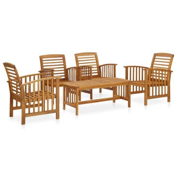 vidaXL 5-delige Loungeset massief acaciahout, Verzenden, Nieuw, Hout, Loungeset