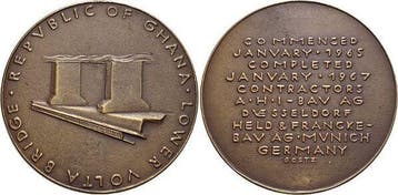 Bronzeguss-medaille 1967 Brueckenbau, Postzegels en Munten, Verzenden