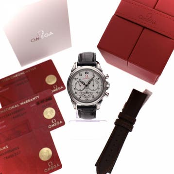 Omega De Ville Olympic Chronograph 422.13.41.50.04.001;..., Ophalen of Verzenden, Zo goed als nieuw, Leer, Overige merken