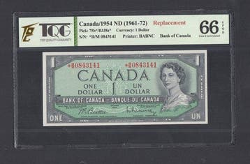 Canada. – 1 Dollar 1954 - Replacement - Pick 75b*/B338z*