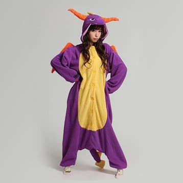 KIMU® Onesie Paarse Draak Spyro Pak 146-152 Drakenpak Dino K, Ophalen of Verzenden, Nieuw, 146 t/m 152