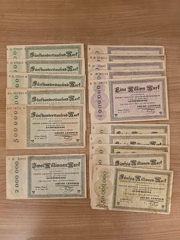 Duitsland. - 16 Banknotes 1923 – Cöthen (Anhalt) – Notgeld, Postzegels en Munten, Bankbiljetten | Europa | Niet-Eurobiljetten