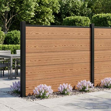 vidaXL Hek set 180 x 105 cm WPC en Aluminium Bruin, Verzenden, Nieuw, Aluminium