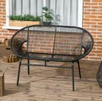 Polyrotan Tuinbank 2-Zits Zwart – 260 kg, Tuin en Terras, Tuinbanken, Verzenden, Nieuw