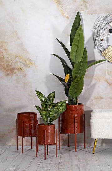 VAASHOUDER BOOGSET 3 STUKS CM Ø 36X56,5-30X48,5-24X37,5, Huis en Inrichting, Woonaccessoires | Vazen, Ophalen of Verzenden, Nieuw