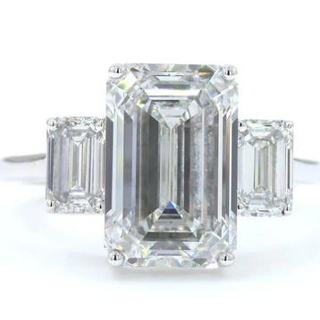 Ring - 18 karaat Witgoud - 6.04ct. tw. Diamant (Lab-grown) -, Nieuw