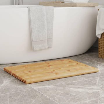 vidaXL Badmatten 2 st 70x50 cm bamboe, Verzenden, Nieuw, Bruin
