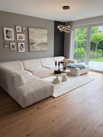 Beige Hoekbank Rotterdam | 2000m² Showroom, Huis en Inrichting, Banken | Bankstellen, Ophalen, Hoekbank, Vierpersoons of meer