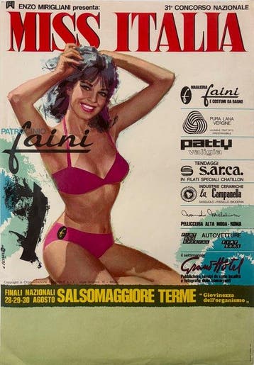 A. Cesselon - Miss Italia – Manifesto originale - Jaren 1970