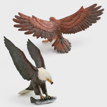 Realistische Roofvogel Figuren Set: Adelaar, Gier & Secretar