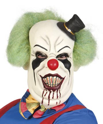 Horror clown Deluxe masker met haar, Verzenden, Nieuw