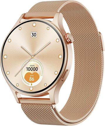 Dames Smartwatch Goud | 73% Korting | Bluetooth, Sieraden, Tassen en Uiterlijk, Smartwatches, Hartslag, Nieuw, Ophalen of Verzenden