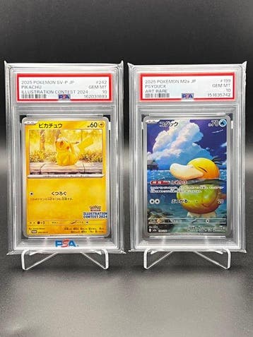 Pokémon - 2 Graded card - Pikachu, Psyduck 2025 Japanese –, Nieuw