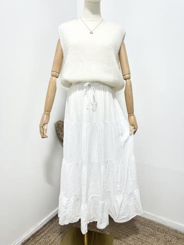 Heerlijke maxi linnen rok - met volants - elastische talie, Kleding | Dames, Nieuw