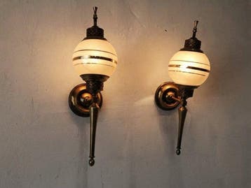 Wandkandelaar (2) - Set van twee vintage wandlampen in, Huis en Inrichting, Nieuw