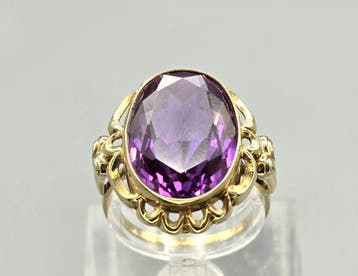 Gouden ringen! Keuze uit 850 Antieke en Vintage sieraden., Goud, Ring, Met edelsteen