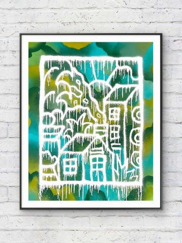 Nuno Barbedo (1983) - Green escape (XL Size Painting)