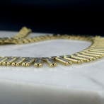 Gouden Cleopatra collier (Ketting), Sieraden, Tassen en Uiterlijk, Kettingen, Ophalen of Verzenden, Gebruikt, Overige kleuren