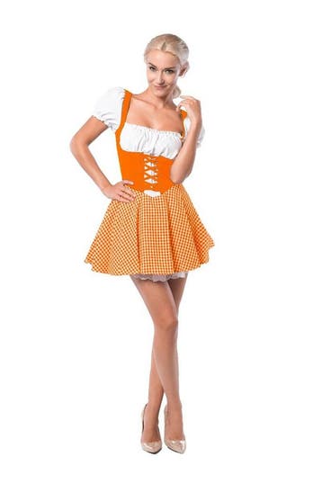 Oranje Tiroler Jurkje Eva, Kleding | Dames, Ophalen of Verzenden, Nieuw
