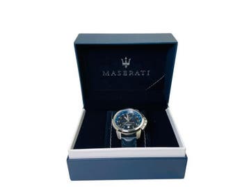 Veiling - Maserati | Navy Blauw Chronograaf Horloge, Sieraden, Tassen en Uiterlijk, Horloges | Heren, Nieuw