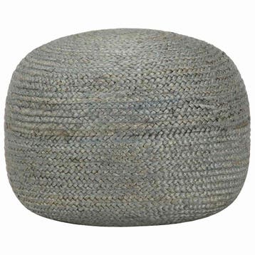 vidaXL Poef handgemaakt 45x30 cm jute olijfgroen, Verzenden, Nieuw