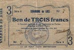 3 Francs France Komitat 02700 – Liez – 3-franken-gutsche, Verzenden