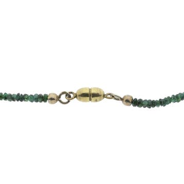 9 karaat smaragd kralenketting, Gebruikt, Geel, Ophalen of Verzenden, Met edelsteen