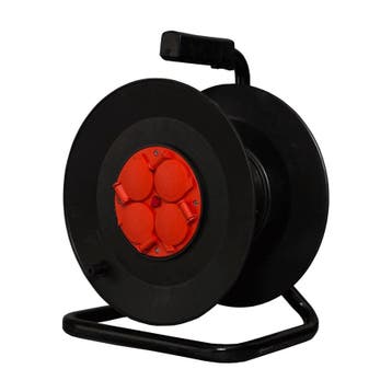 Kabelhaspel 25 meter | Met 4 stopcontacten, Doe-het-zelf en Verbouw, Elektra en Kabels, Ophalen of Verzenden, Nieuw, Kabel of Snoer