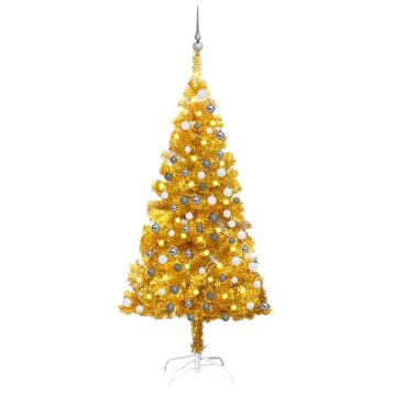 vidaXL Kunstkerstboom met verlichting en kerstballen 150 cm, Verzenden, Nieuw