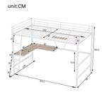 Metalen Hoogbed 90x200 cm met Bureau en Plank, Verzenden, Nieuw