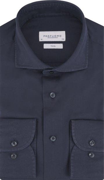 2dekans | Profuomo Travel Overhemd Heren - maat 37, Ophalen of Verzenden, Zo goed als nieuw, Blauw, Profuomo