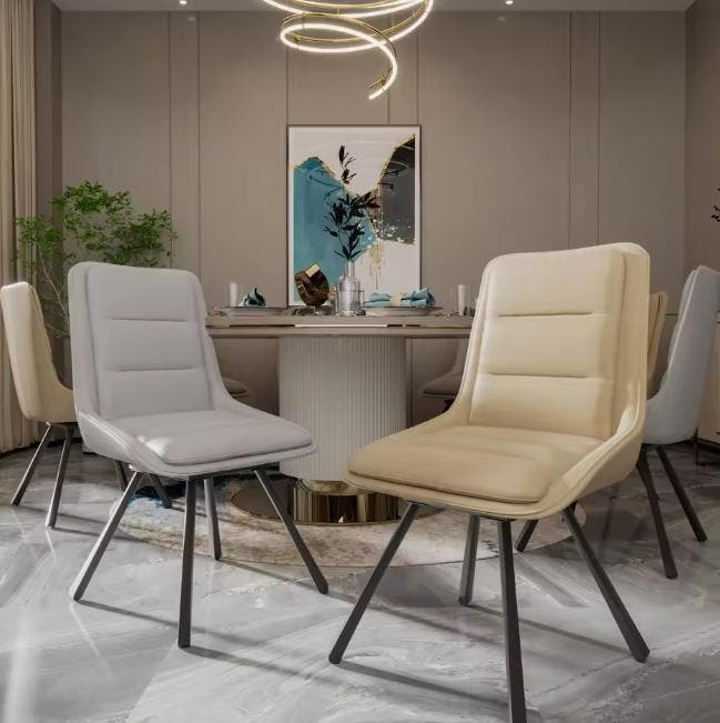 2 Luxe Draaistoelen Eetkamer – 360° – Hoge Rug – Gestoffeer, Huis en Inrichting, Stoelen, Nieuw, Verzenden