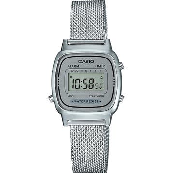 Casio retro dameshorloge 24mm zilverkleurig, Nieuw