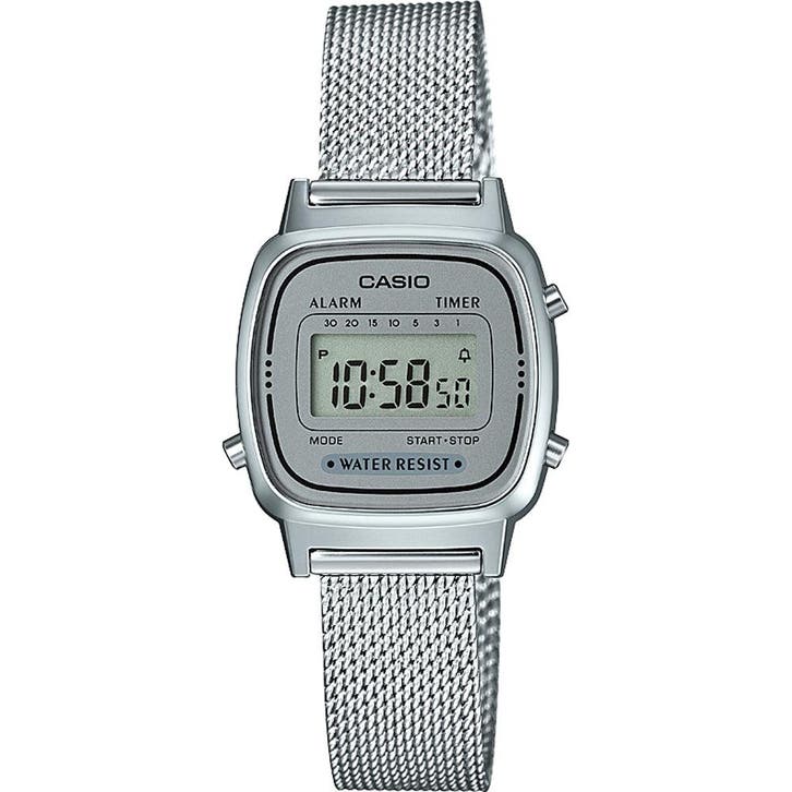 Casio retro dameshorloge 24mm zilverkleurig, Huis en Inrichting, Woonaccessoires | Overige