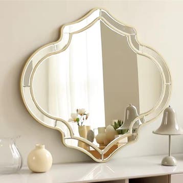 Grote Wandspiegel met Gouden Rand Modern Design 88 cm, Verzenden, Nieuw
