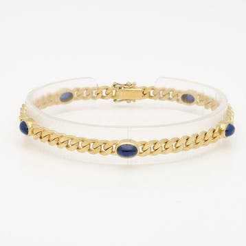 Armband - 18 karaat Geel goud Saffier, Sieraden, Tassen en Uiterlijk, Armbanden, Nieuw