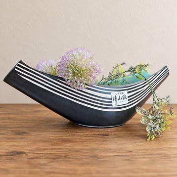 Ikebana vaas - Keramiek - Japan - Modernistische Bootvorm