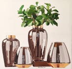 Antonio Perotti - Still Life Vsi in vetro con foliage