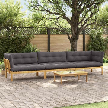 vidaXL 4 Stuk Garden Pallet Sofa Units Massief Acaciahout, Tuin en Terras, Verzenden, Nieuw, 4 zitplaatsen