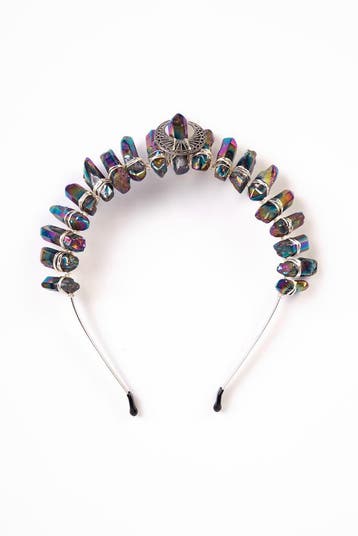 KIMU® Haarband Bergkristal Zwart Oliekleur Maan Kristal Diad, Ophalen of Verzenden, Nieuw, Carnaval, Accessoires