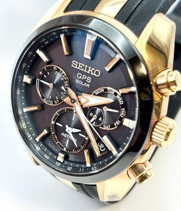 Seiko - Astron - GPS Solar Dual Time Black Gold Limited