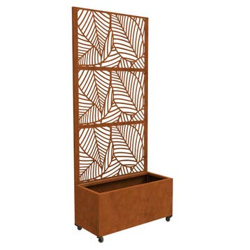 Tuinscherm Surnskoki met plantenbak 190x82x38 cm roestbruin, Verzenden, Nieuw