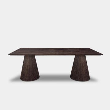 Tafel Rechthoekig Eikenhout  Kegelpoot  220x100, Nieuw