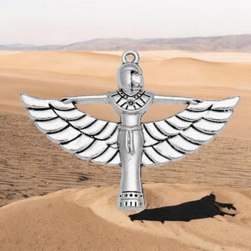 Grote metalen Egypstische Farao bedel met vleugels, antie..., Ophalen of Verzenden, Nieuw, Bedel
