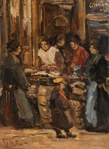 Gerard Johan Staller (1880-1956) - De Amsterdamse Markt (NO
